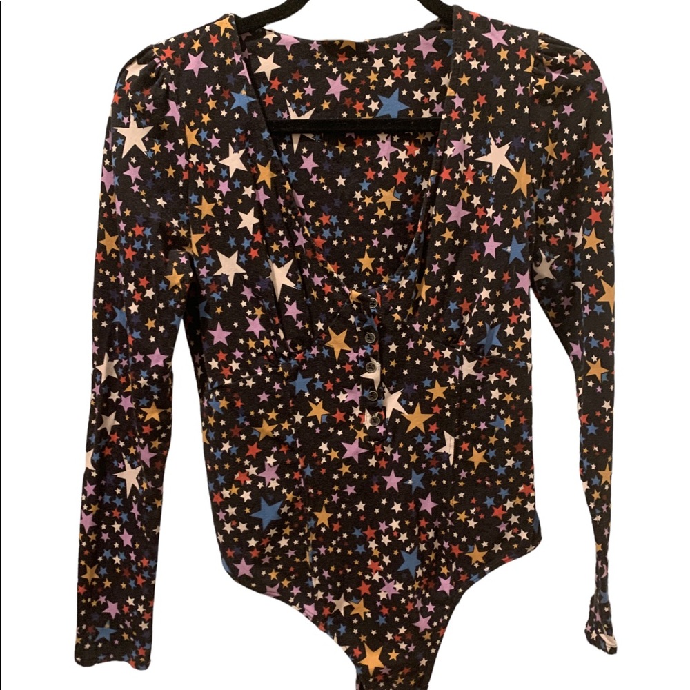 Free People Rainbow Star Bodysuit